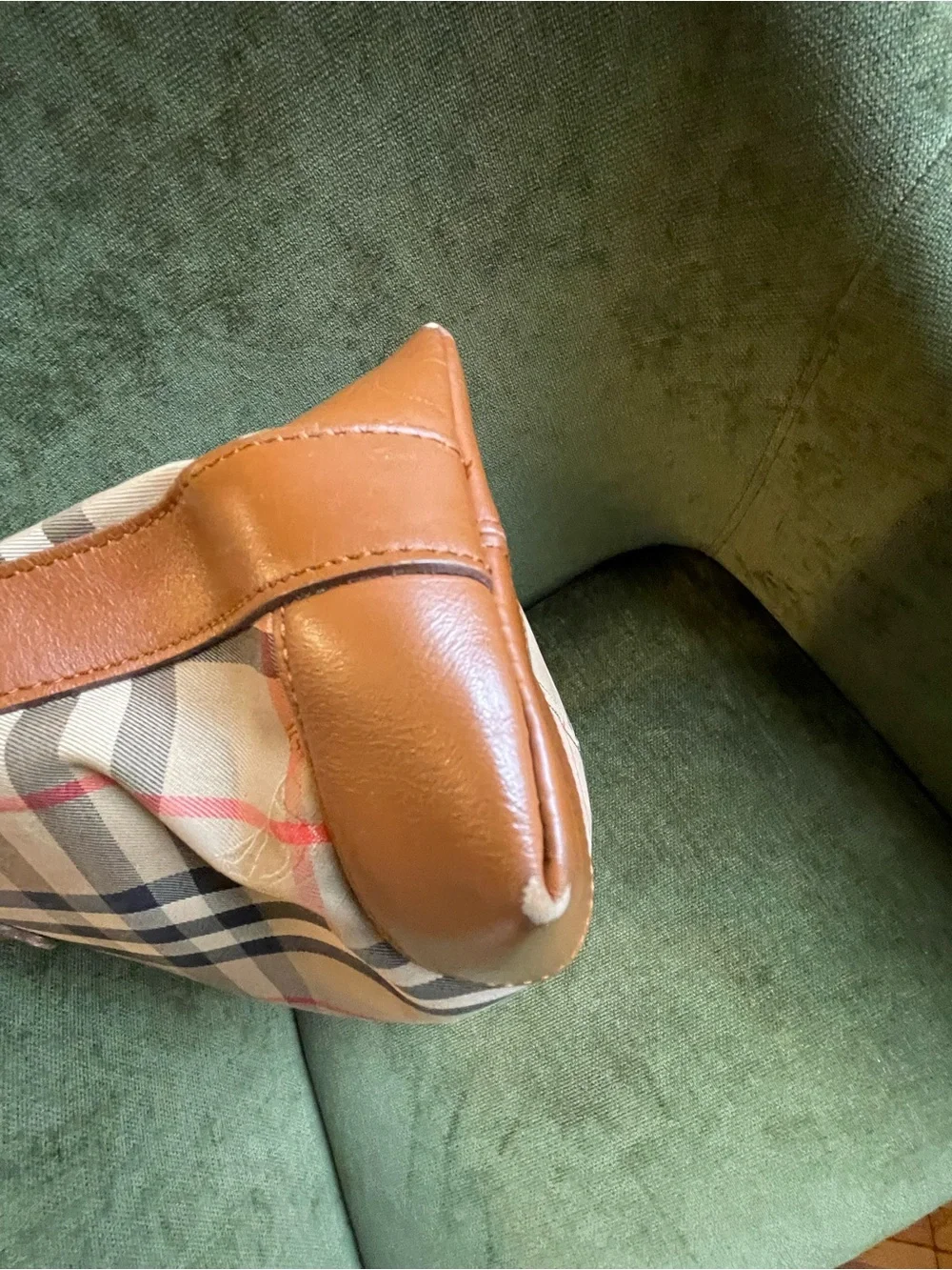Burberry Check Satchel in Beige, Brown and Black
